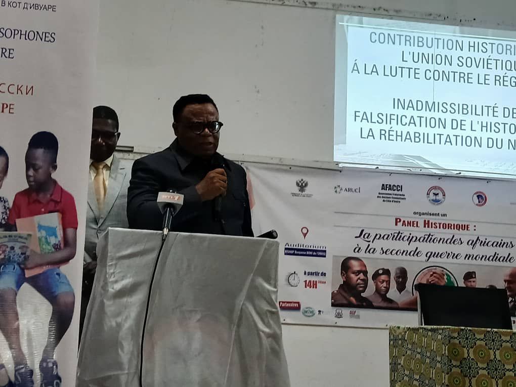 ANIMATION D’UN PANEL HISTORIQUE SUR LA PARTICIPATION DES AFRICAINS A LA SECONDE GUERRE MONDIALE PAR L’ASSOCIATION DES RUSSOPHONES EN CI, L’UNIVERSITÉ  – photo 5