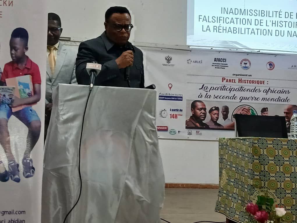 ANIMATION D’UN PANEL HISTORIQUE SUR LA PARTICIPATION DES AFRICAINS A LA SECONDE GUERRE MONDIALE PAR L’ASSOCIATION DES RUSSOPHONES EN CI, L’UNIVERSITÉ  – photo 11