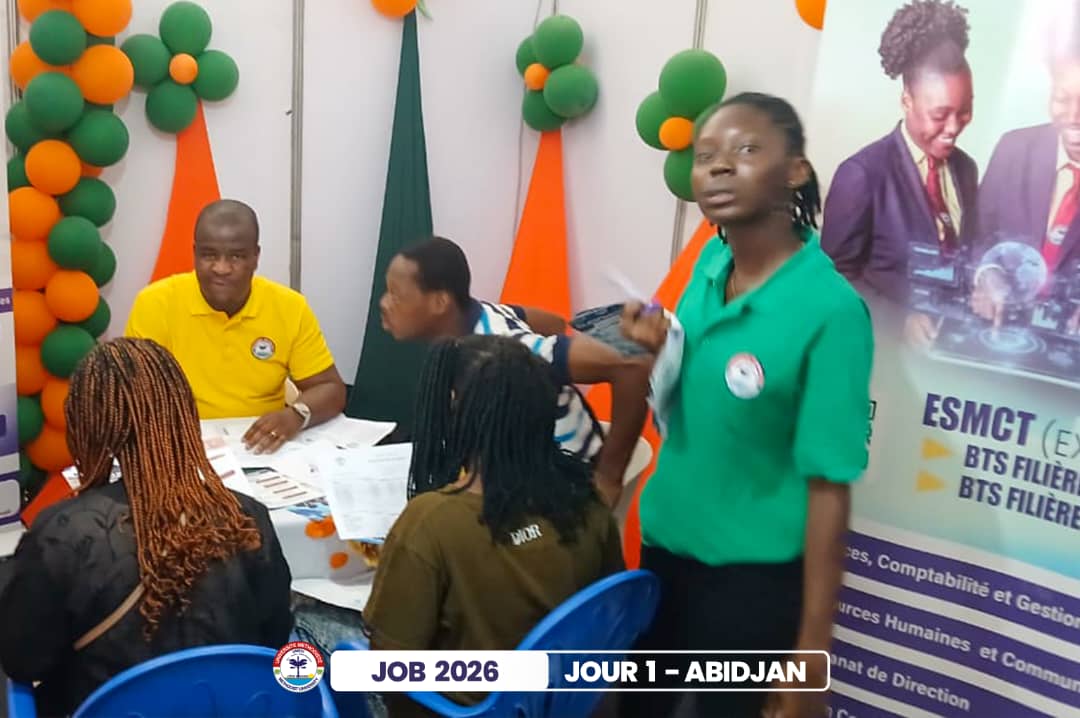 Le stand de l’ESMCT aux JOB 2026 à Abidjan