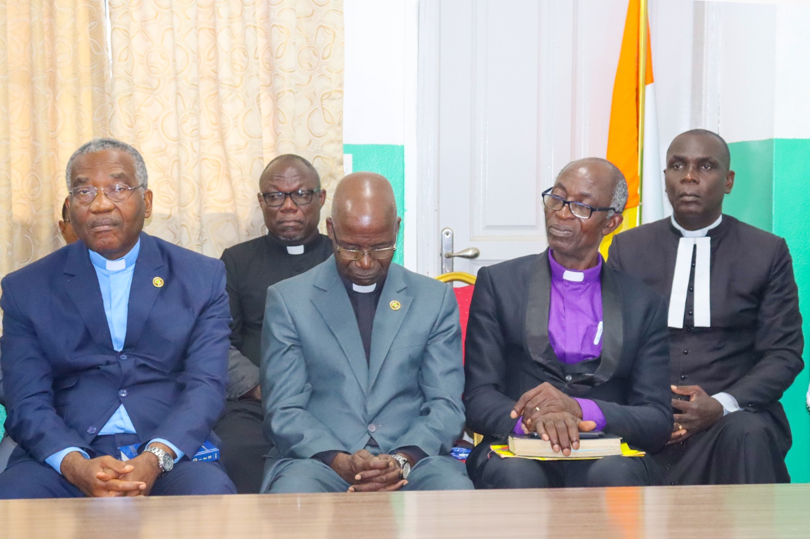 Pasteurs de l’Église Méthodiste de Côte d’Ivoire présents au culte